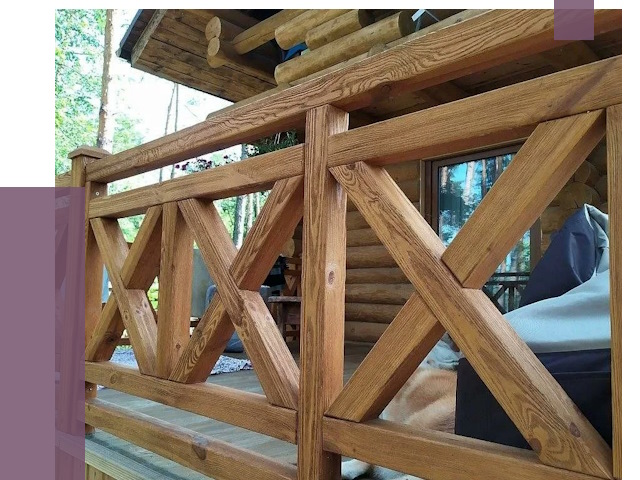 Деревянные перила под ключ в Можге от 7596 руб. 