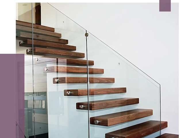 Стеклянные перила для лестницы в Можге от 14686 руб.