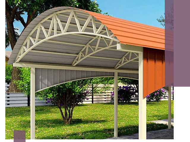 Навесы из профнастила под ключ в Можге — установка и монтаж