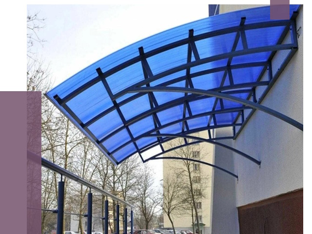 Козырьки из поликарбоната в Можге от 4254 руб. под ключ | ПРОЛЁТ-Мжг