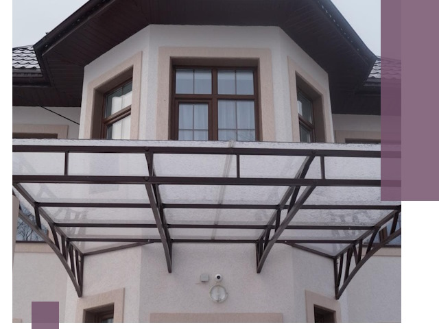 Козырьки из поликарбоната под ключ в Можге