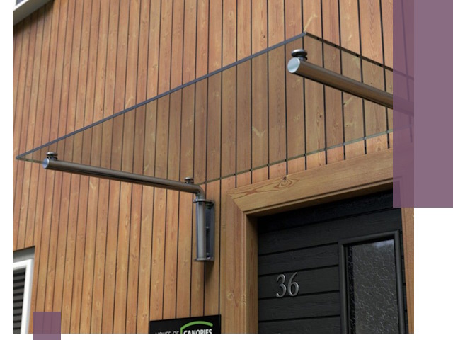 Стеклянные козырьки на входы и фасады в Можге