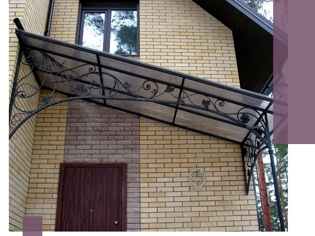 Односкатные козырьки из металла под ключ в Можге