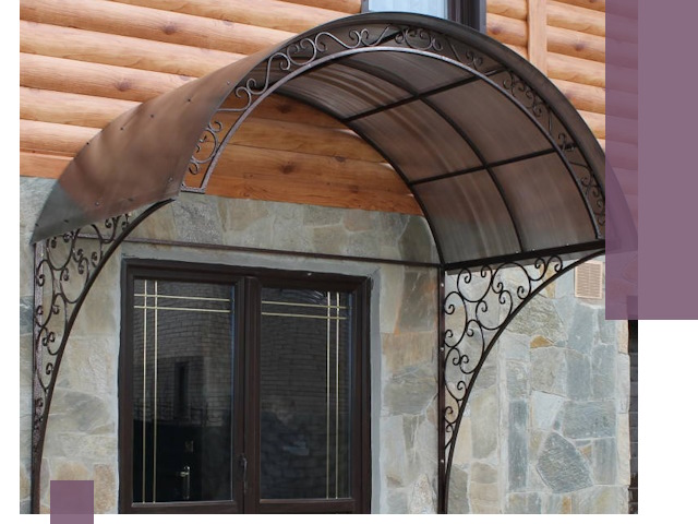 Арочные козырьки под ключ в Можге: изготовление и монтаж